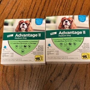 Two new never opened Advantage ll flea prevention and more.